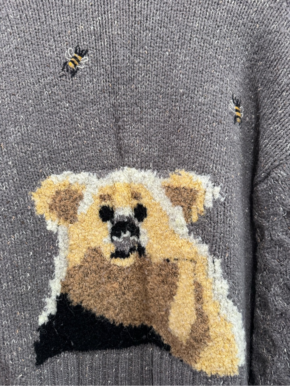 Pilcro Anthropologie Honey Bear Cardigan Sweater Cozy Grey Knit Sz: S - Picture 9 of 10